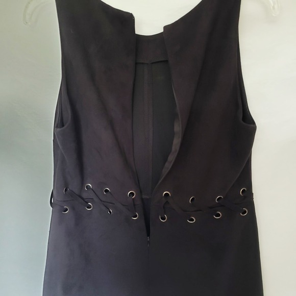 Cotton Candy Faux Suede Dress Sz L Y2K Grunge Festival Goth Grommet Academia - Picture 9 of 13